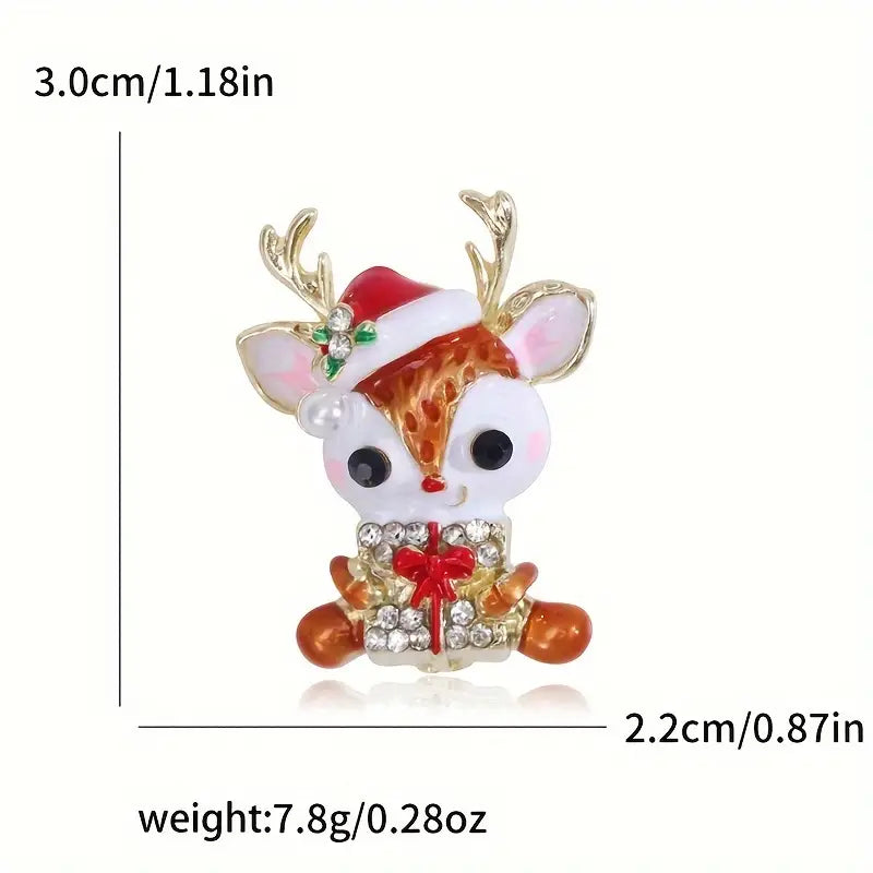 Christmas Reindeer Brooch PIn